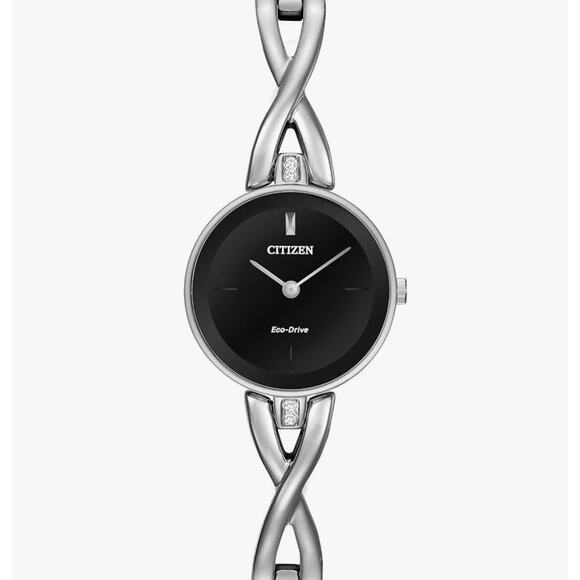NIB Citizen Eco-Drive Stainless Steel Bangle Bracelet Watch 23mm EX1420-50E main image 5
